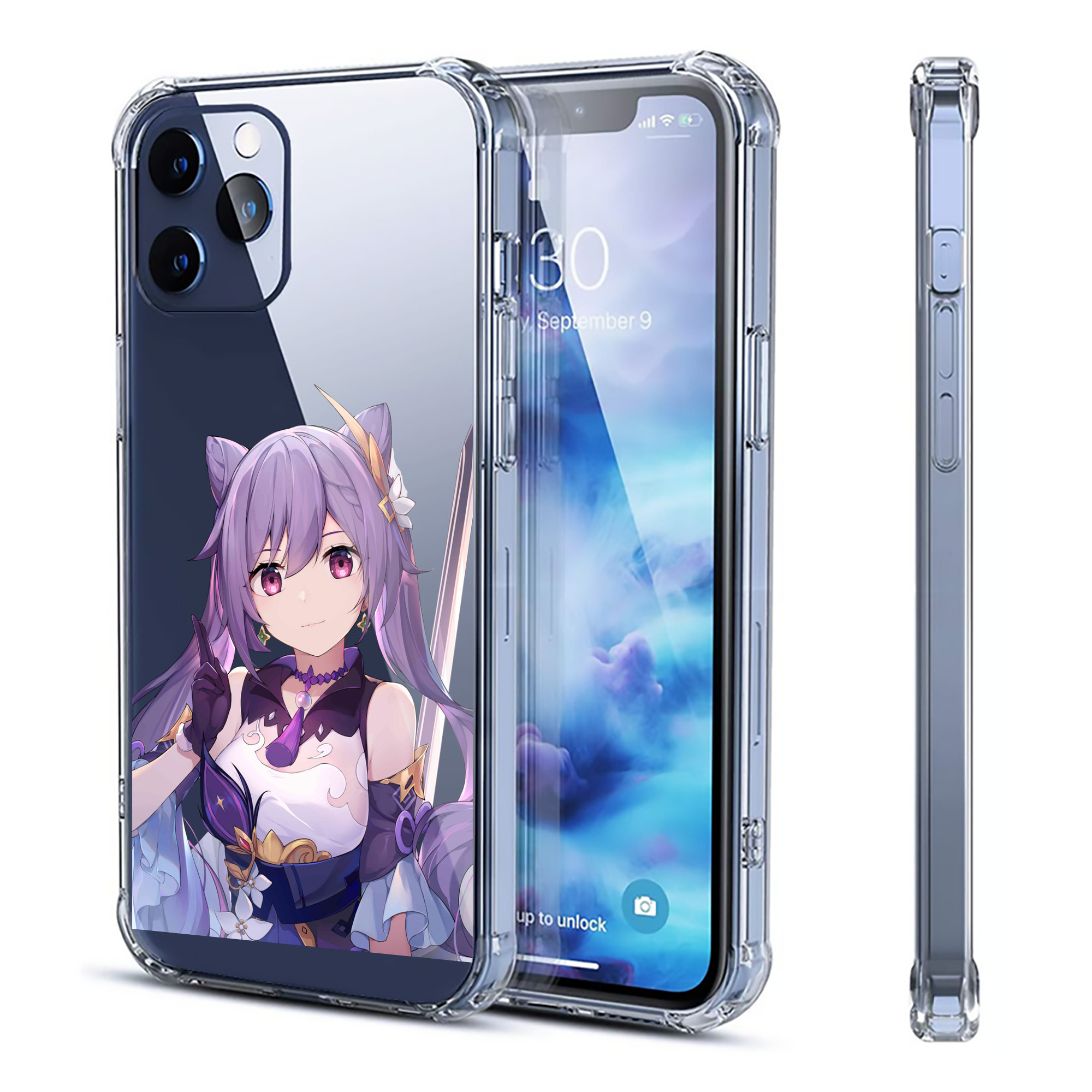 げんし神 刻晴 こくせい genshin Kokusei 【iPhone 12シリーズ対応】透明スマホケース（クリアソフトケース）